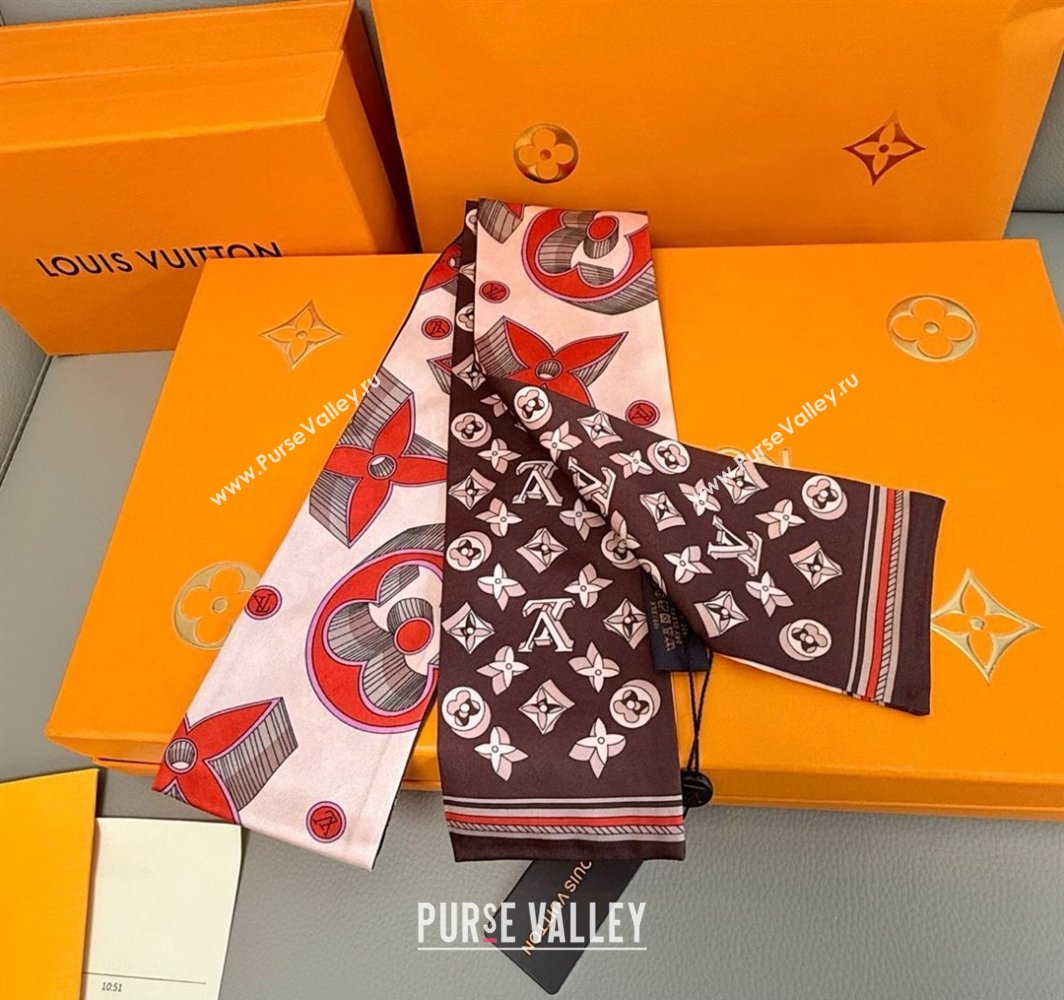 Louis Vuitton Ultimate 3D Silk Bandeau Scarf 8x120cm Brown 2025 M78420 (XMN-250319066)