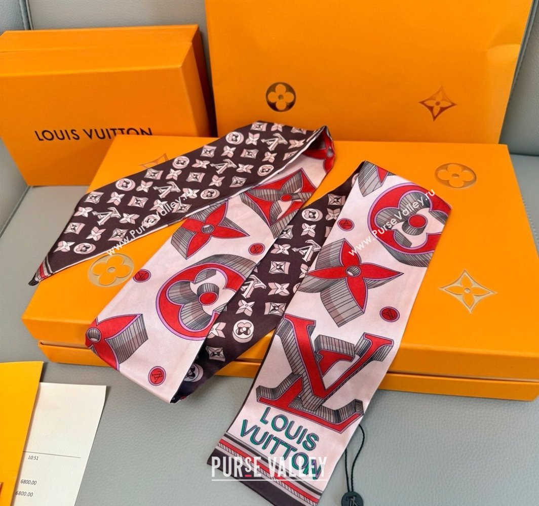 Louis Vuitton Ultimate 3D Silk Bandeau Scarf 8x120cm Brown 2025 M78420 (XMN-250319066)