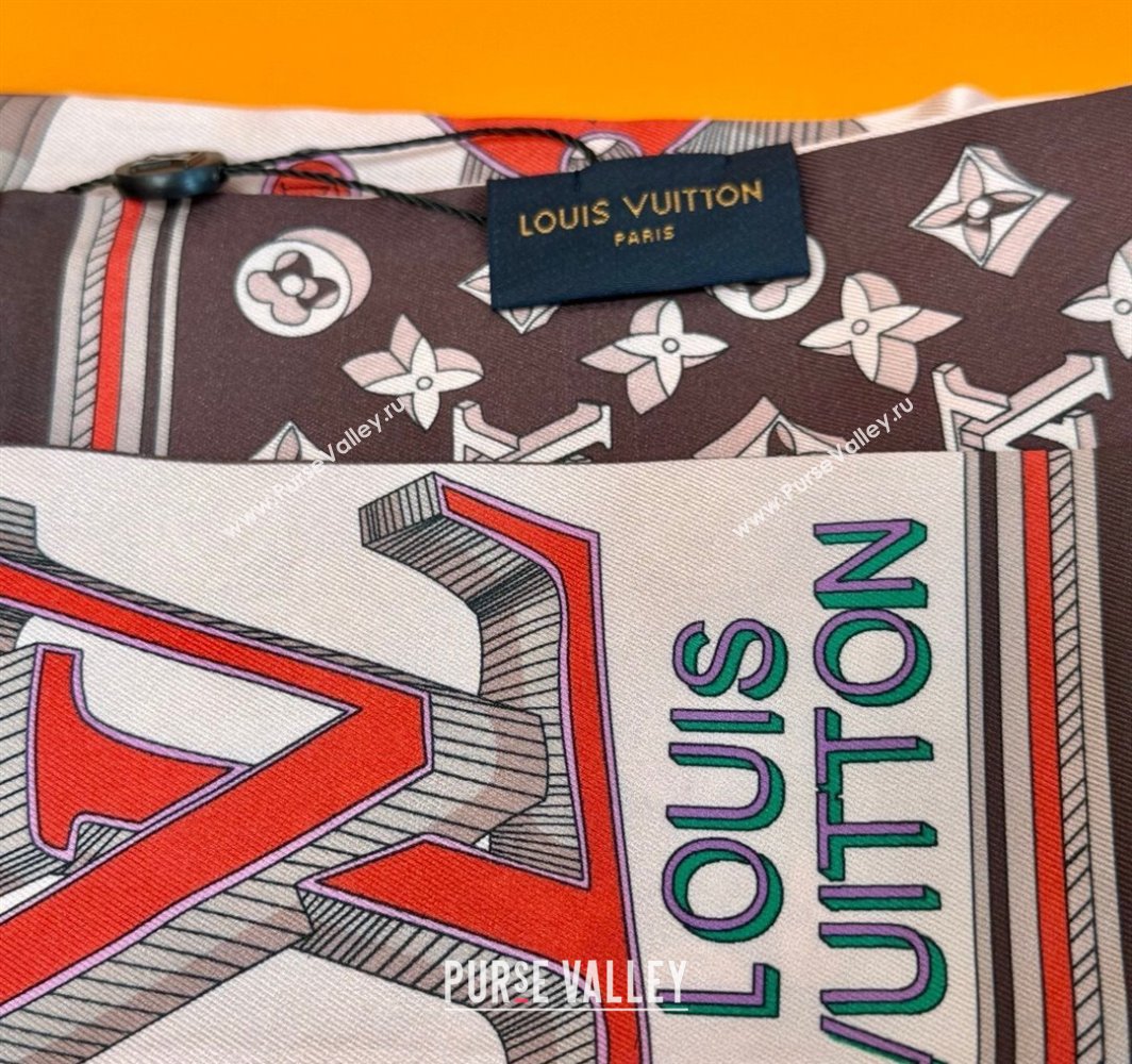 Louis Vuitton Ultimate 3D Silk Bandeau Scarf 8x120cm Brown 2025 M78420 (XMN-250319066)