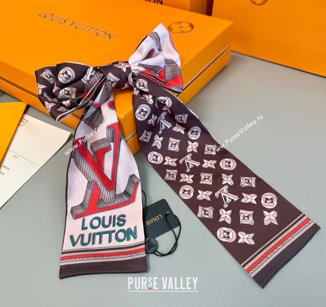 Louis Vuitton Ultimate 3D Silk Bandeau Scarf 8x120cm Brown 2025 M78420 (XMN-250319066)