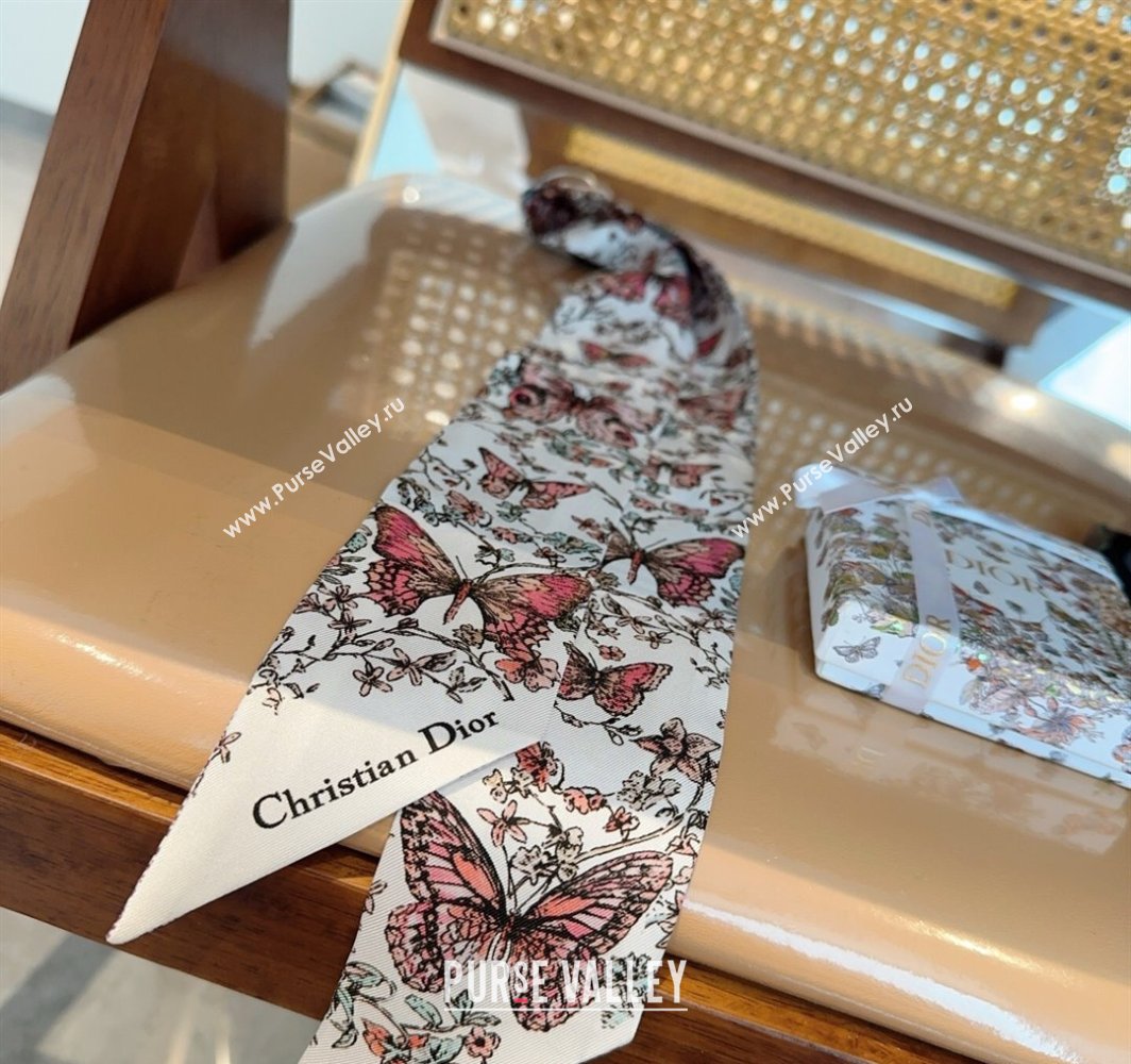 Dior Mitzah Butterfly Silk Bandeau Scarf Dark Burgundy 2025 DR03191 (XMN-250319001)