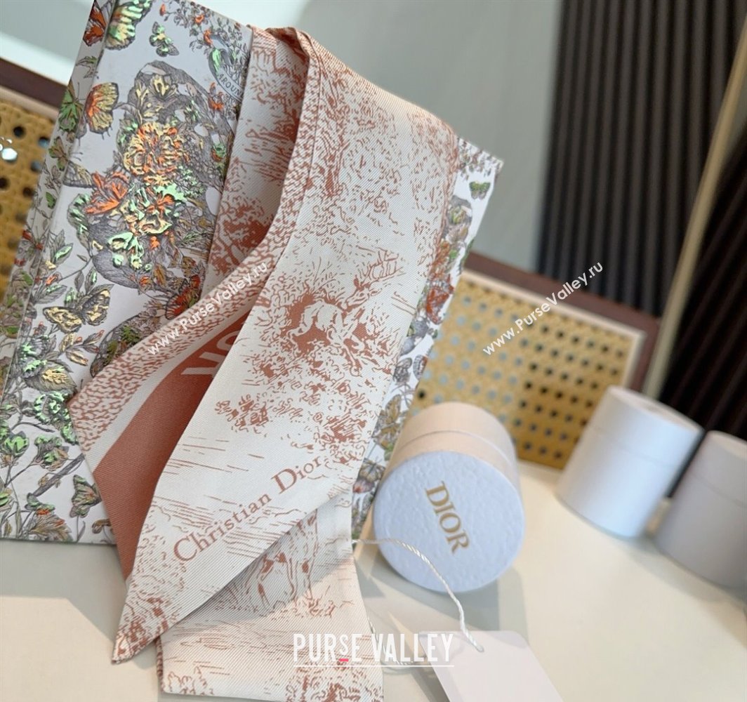 Dior Mitzah Silk Bandeau Scarf Pink 2025 DR03192 (XMN-250319004)