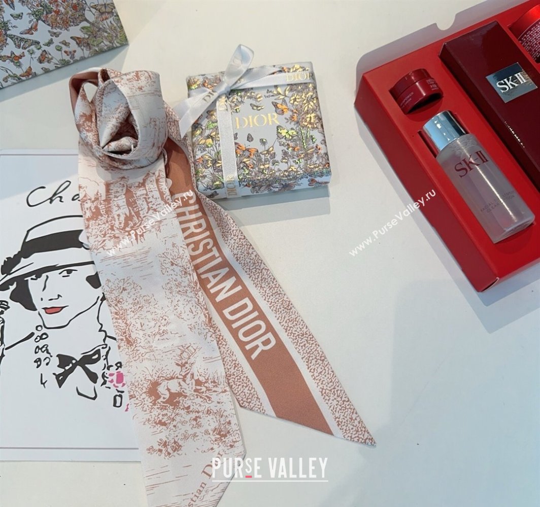 Dior Mitzah Silk Bandeau Scarf Pink 2025 DR03192 (XMN-250319004)