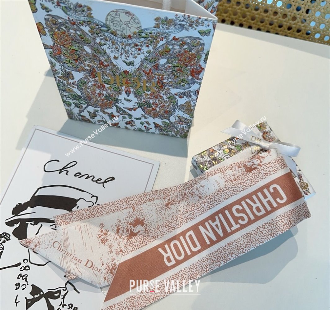 Dior Mitzah Silk Bandeau Scarf Pink 2025 DR03192 (XMN-250319004)