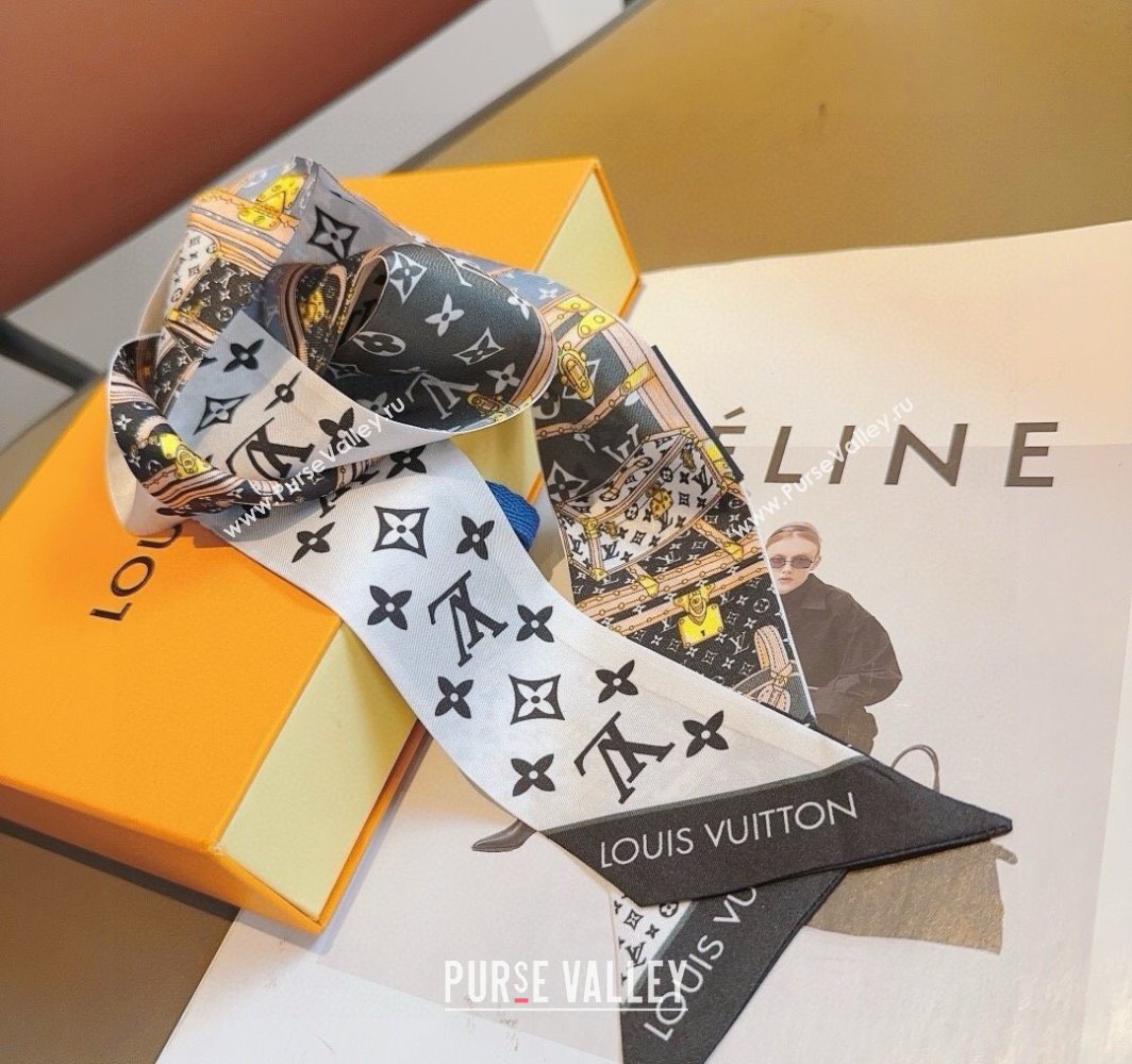 Louis Vuitton Silk Bandeau Scarf 8x120cm White 2025 LV0319001 (XMN-250319068)