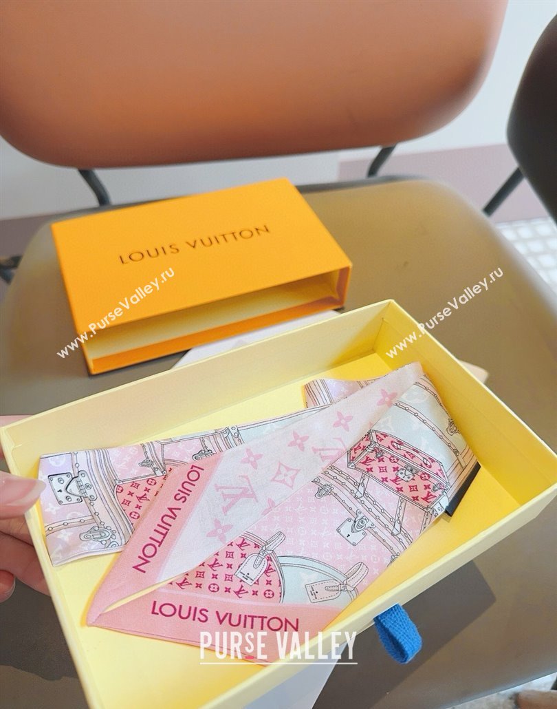 Louis Vuitton Silk Bandeau Scarf 8x120cm Pink 2025 LV0319001 (XMN-250319069)
