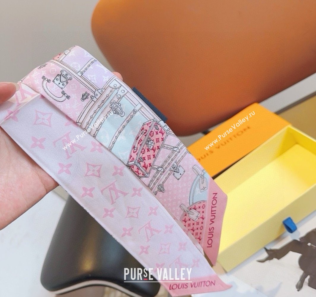 Louis Vuitton Silk Bandeau Scarf 8x120cm Pink 2025 LV0319001 (XMN-250319069)