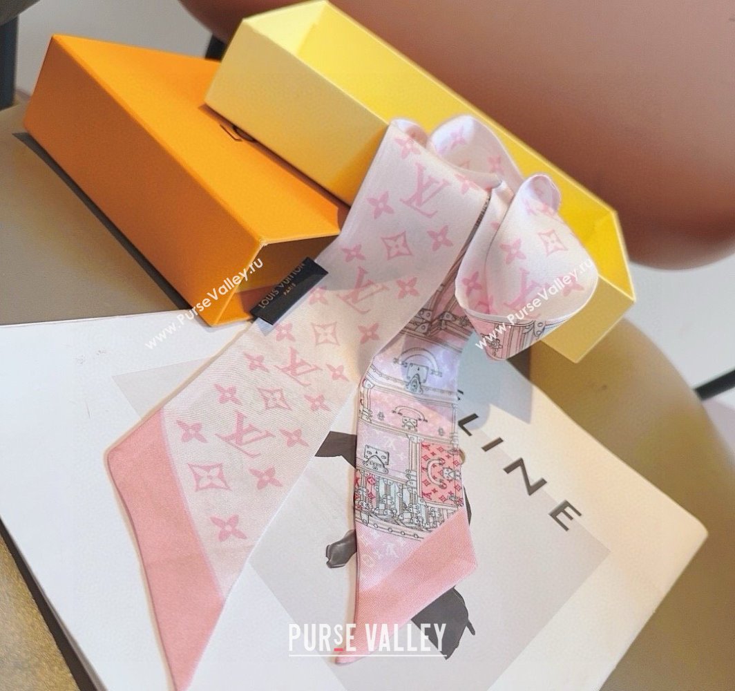 Louis Vuitton Silk Bandeau Scarf 8x120cm Pink 2025 LV0319001 (XMN-250319069)