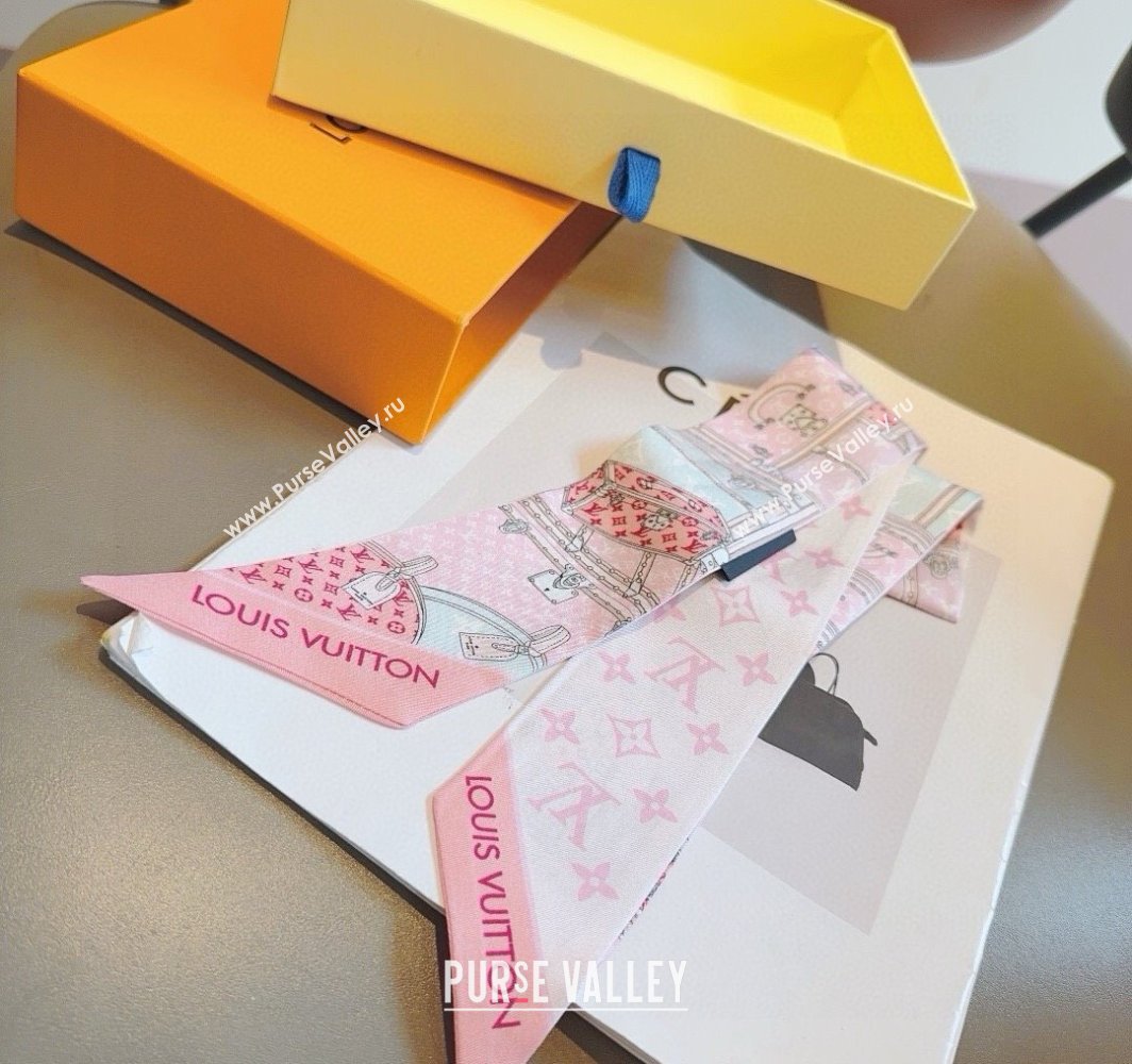 Louis Vuitton Silk Bandeau Scarf 8x120cm Pink 2025 LV0319001 (XMN-250319069)