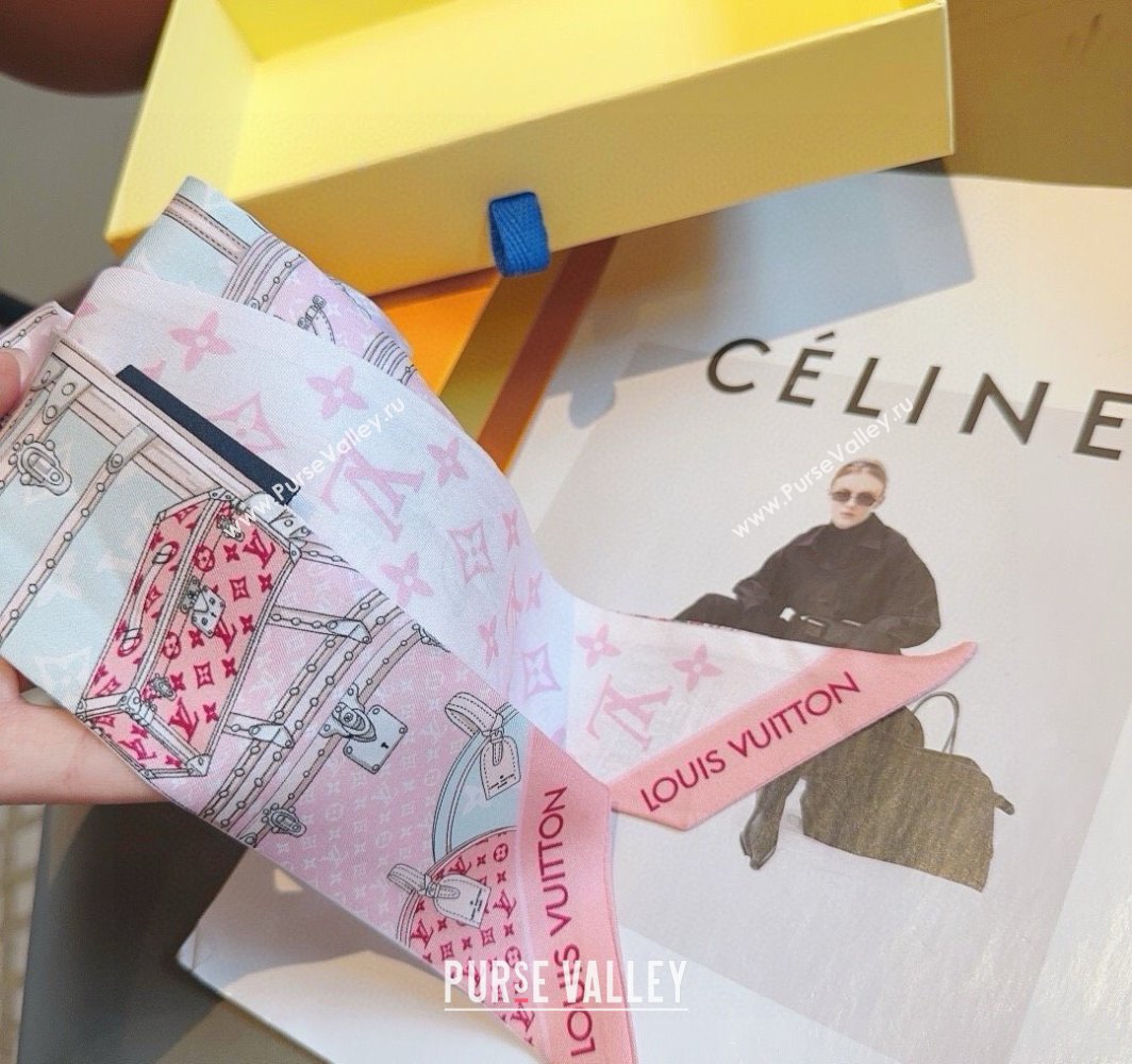 Louis Vuitton Silk Bandeau Scarf 8x120cm Pink 2025 LV0319001 (XMN-250319069)