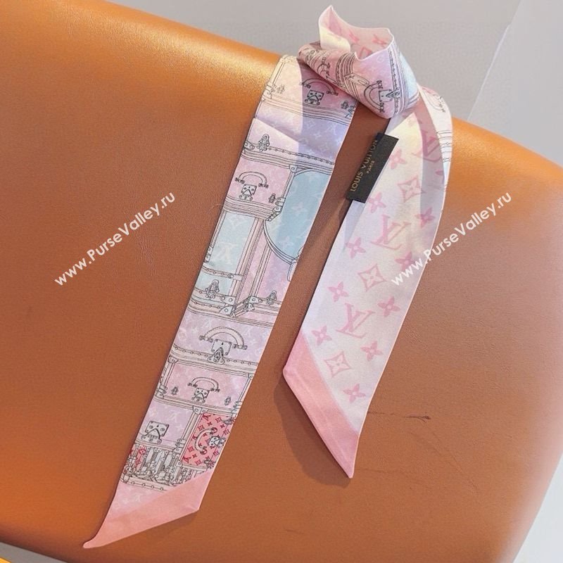 Louis Vuitton Silk Bandeau Scarf 8x120cm Pink 2025 LV0319001 (XMN-250319069)