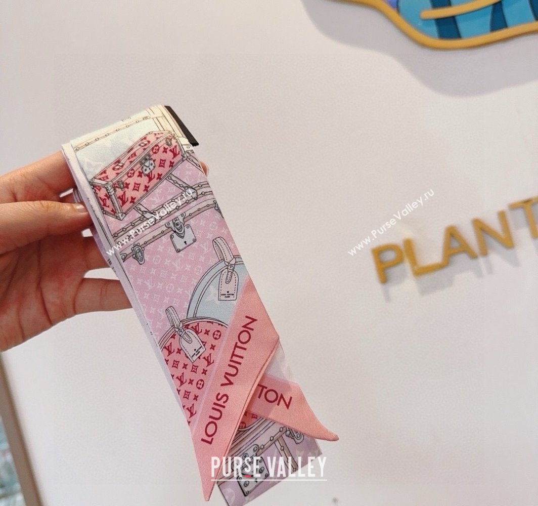 Louis Vuitton Silk Bandeau Scarf 8x120cm Pink 2025 LV0319001 (XMN-250319069)