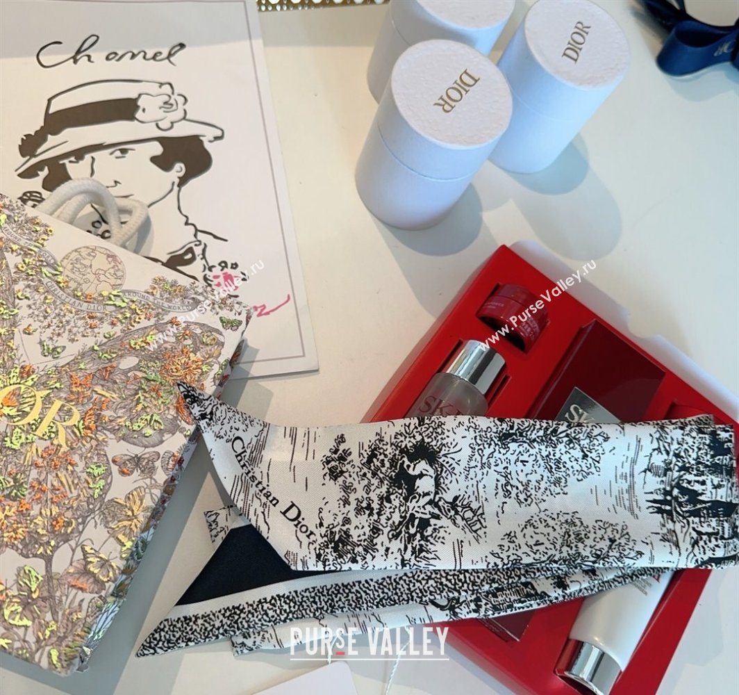 Dior Mitzah Silk Bandeau Scarf Black 2025 DR03192 (XMN-250319006)