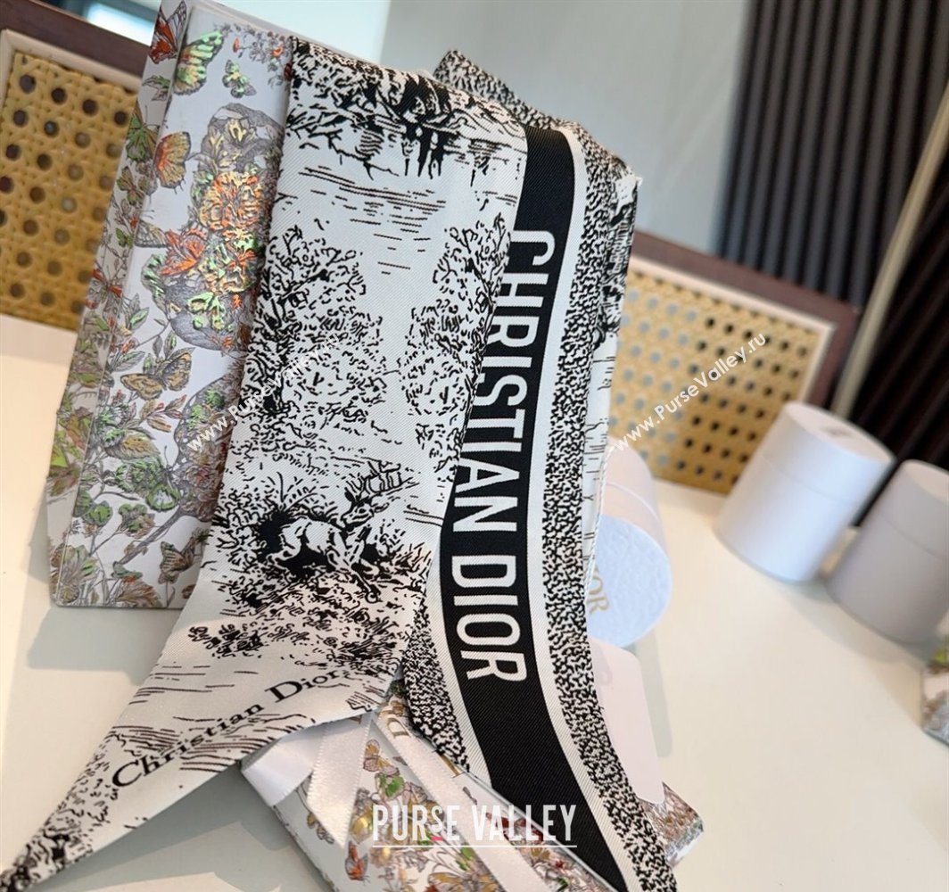 Dior Mitzah Silk Bandeau Scarf Black 2025 DR03192 (XMN-250319006)