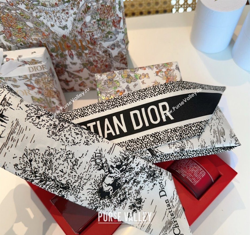 Dior Mitzah Silk Bandeau Scarf Black 2025 DR03192 (XMN-250319006)