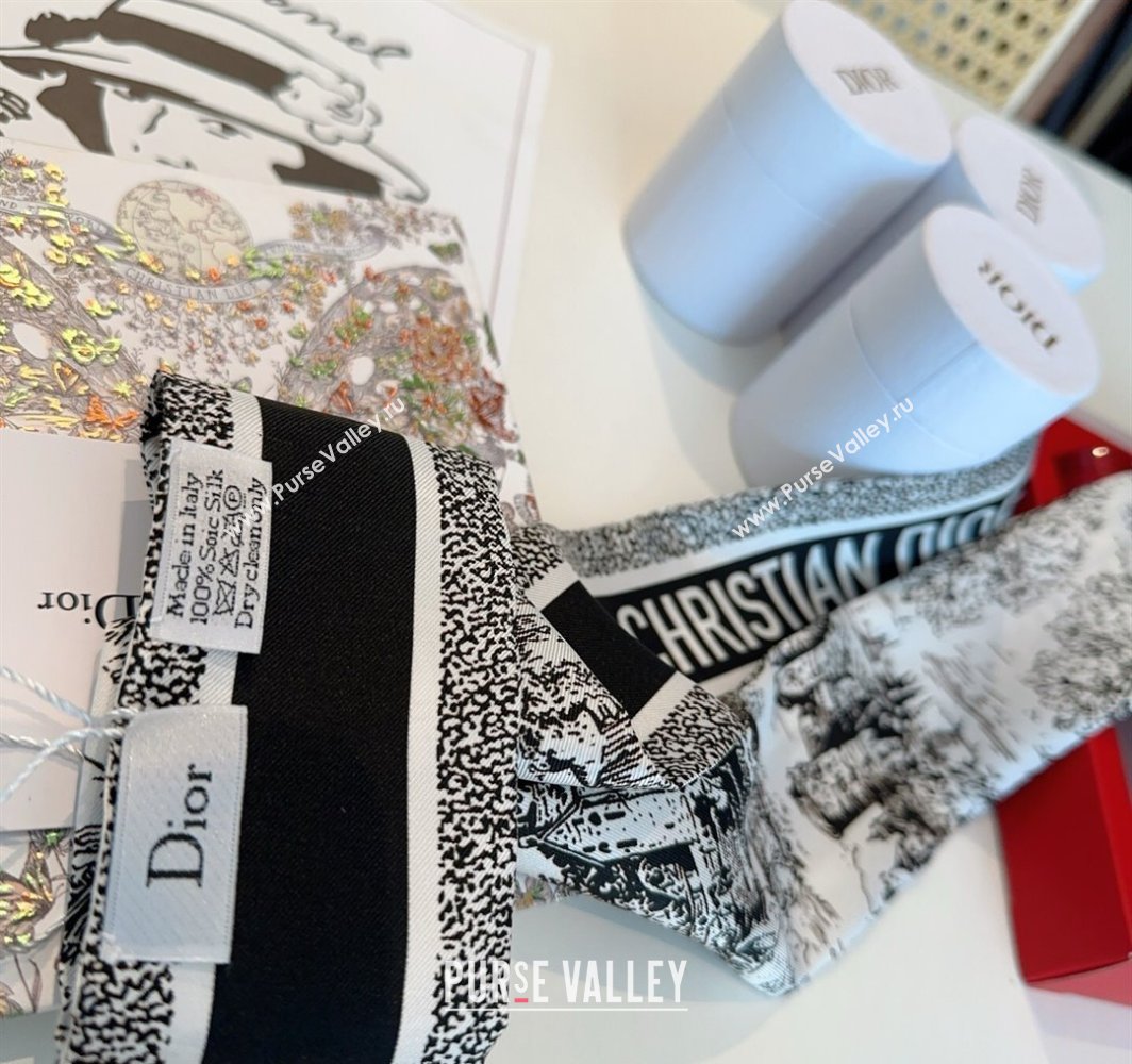 Dior Mitzah Silk Bandeau Scarf Black 2025 DR03192 (XMN-250319006)