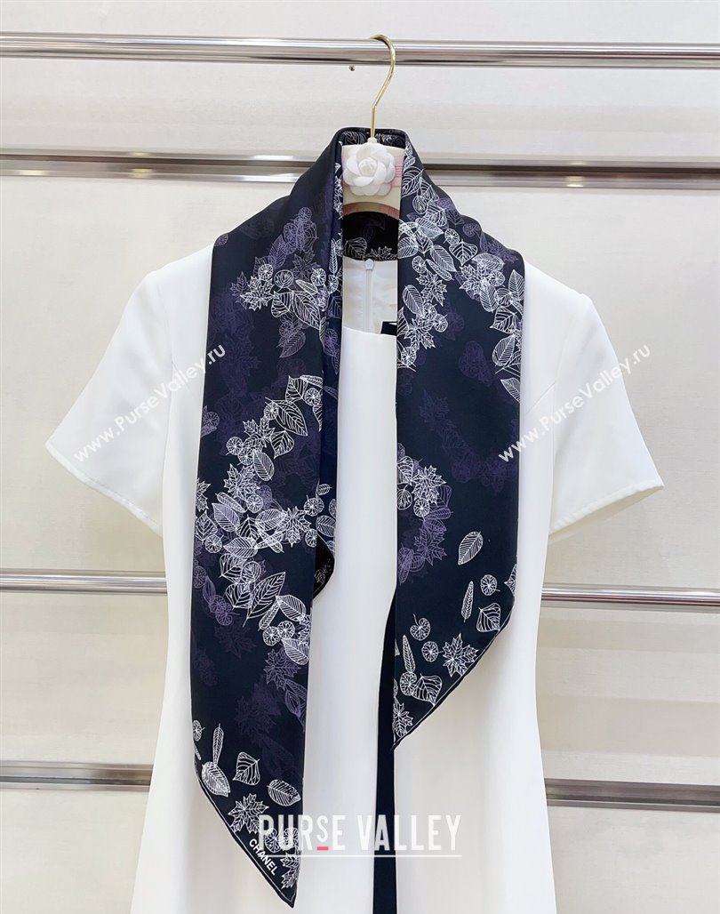 Chanel CC Silk Square Scarf 90x90cm Purple 2025 CH051313 (SHI-250513150)