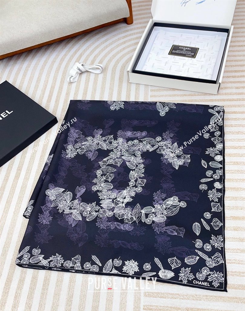 Chanel CC Silk Square Scarf 90x90cm Purple 2025 CH051313 (SHI-250513150)