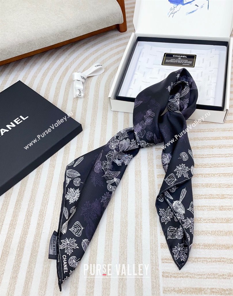 Chanel CC Silk Square Scarf 90x90cm Purple 2025 CH051313 (SHI-250513150)