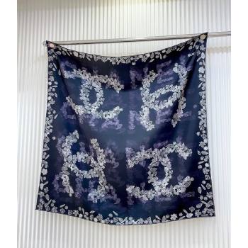 Chanel CC Silk Square Scarf 90x90cm Purple 2025 CH051313 (SHI-250513150)