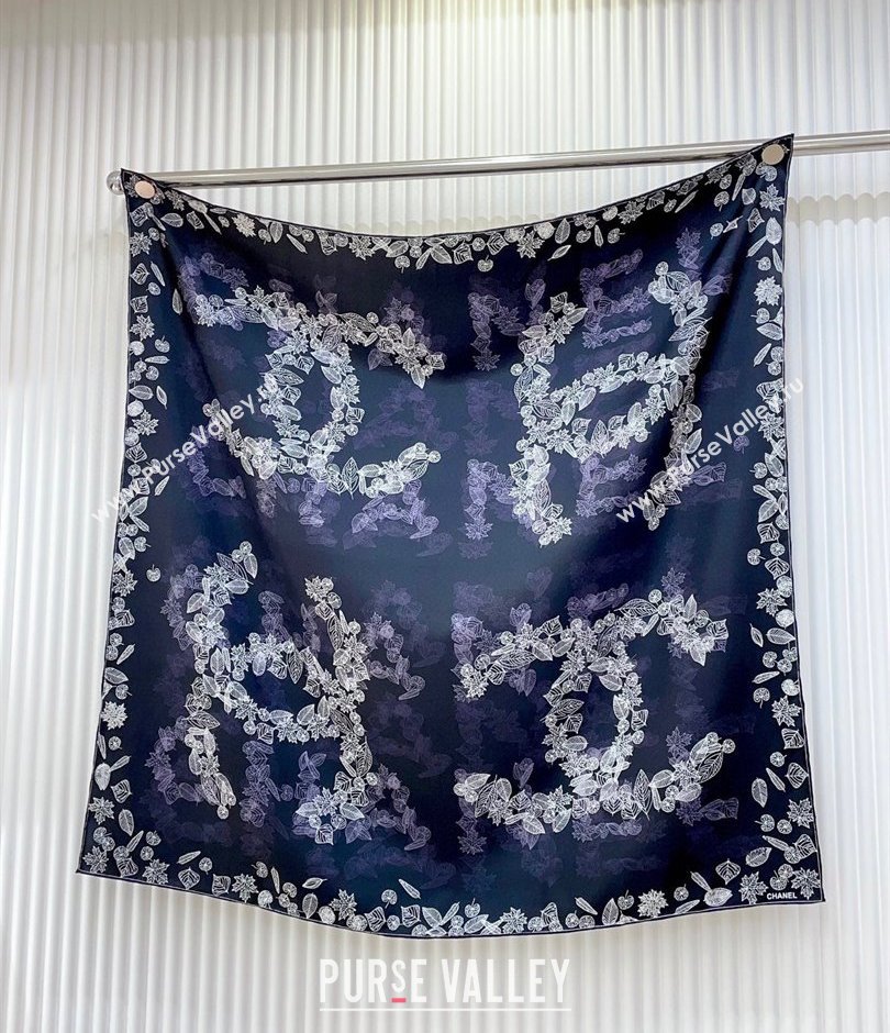 Chanel CC Silk Square Scarf 90x90cm Purple 2025 CH051313 (SHI-250513150)