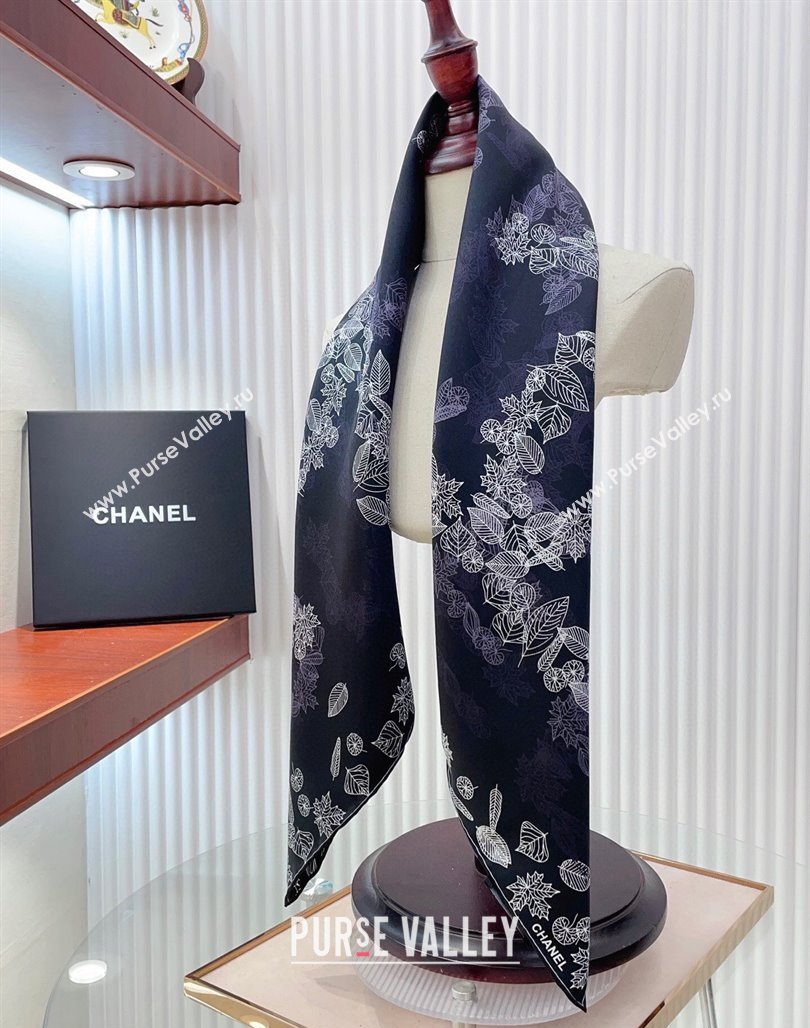 Chanel CC Silk Square Scarf 90x90cm Purple 2025 CH051313 (SHI-250513150)
