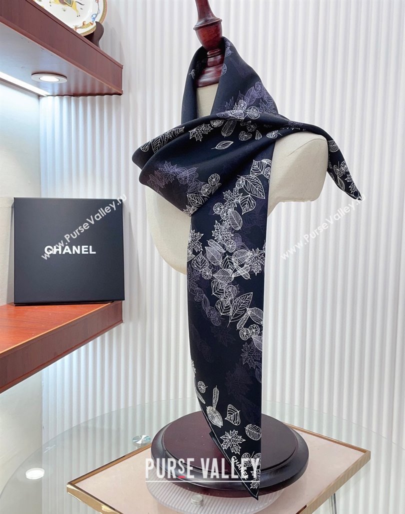 Chanel CC Silk Square Scarf 90x90cm Purple 2025 CH051313 (SHI-250513150)
