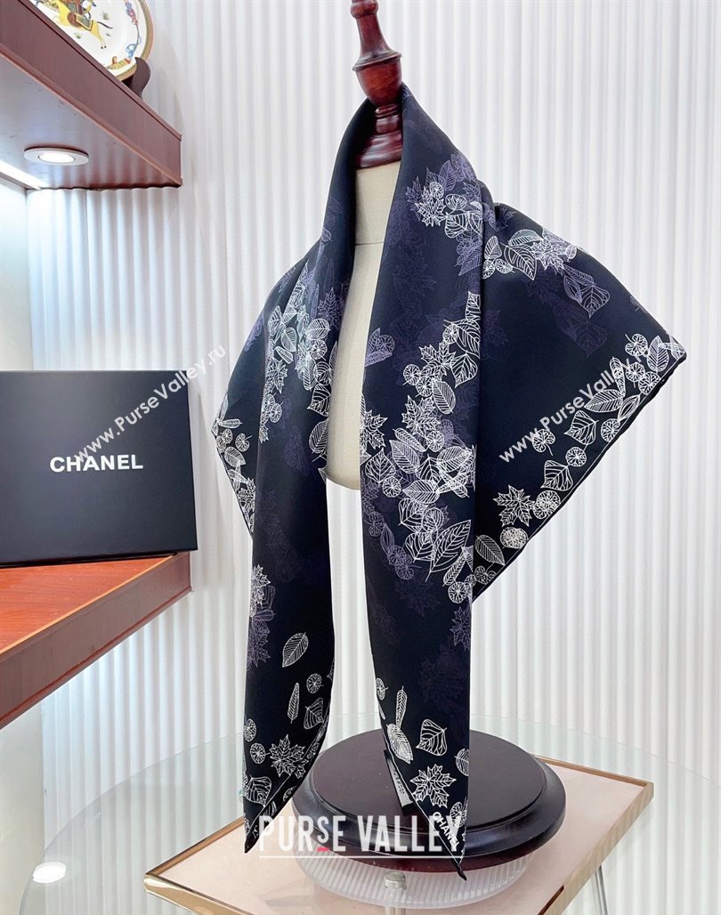 Chanel CC Silk Square Scarf 90x90cm Purple 2025 CH051313 (SHI-250513150)