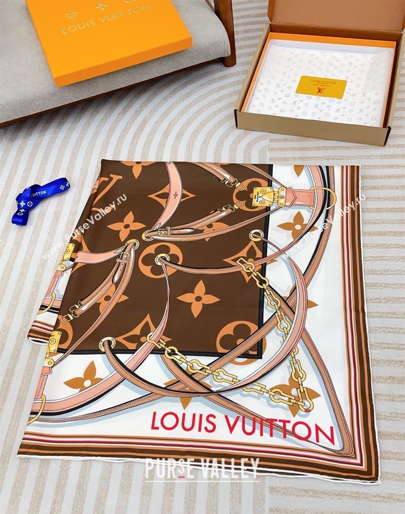 Louis Vuitton Ultimate Monogram Silk Square Scarf 90cm Brown 2025 (SHI-250514049)