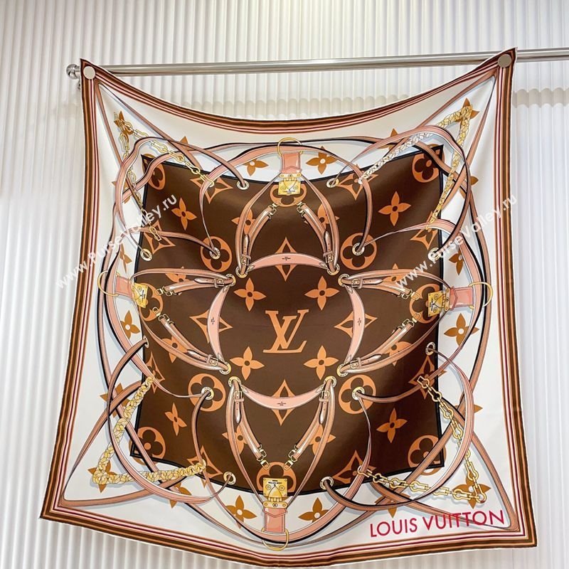 Louis Vuitton Ultimate Monogram Silk Square Scarf 90cm Brown 2025 (SHI-250514049)