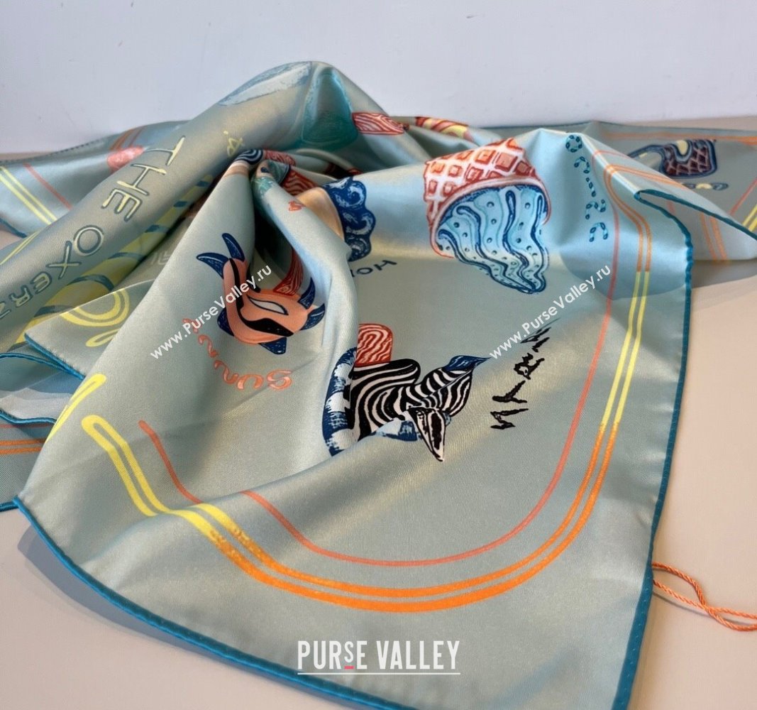 Hermes Funny Ice Cream Silk Square Scarf 90x90cm Grey 2025 (XMN-250514028)