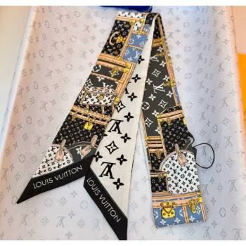 Louis Vuitton Lets Go BB Silk Bandeau Scarf 6x120cm Black 2025 M76442 (SHI-250617061)