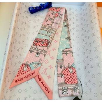 Louis Vuitton Lets Go BB Silk Bandeau Scarf 6x120cm Pink 2025 M76442 (SHI-250617062)