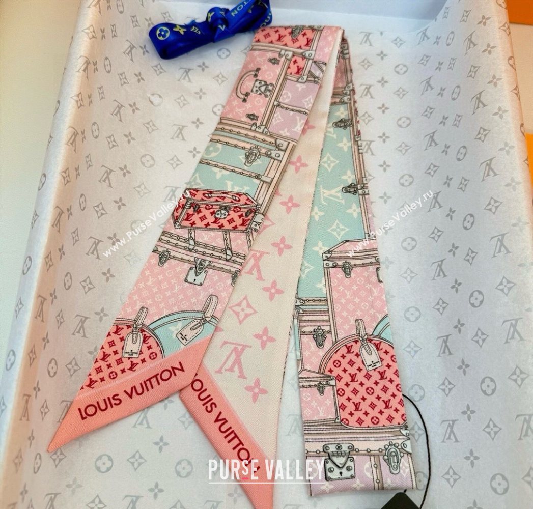 Louis Vuitton Lets Go BB Silk Bandeau Scarf 6x120cm Pink 2025 M76442 (SHI-250617062)