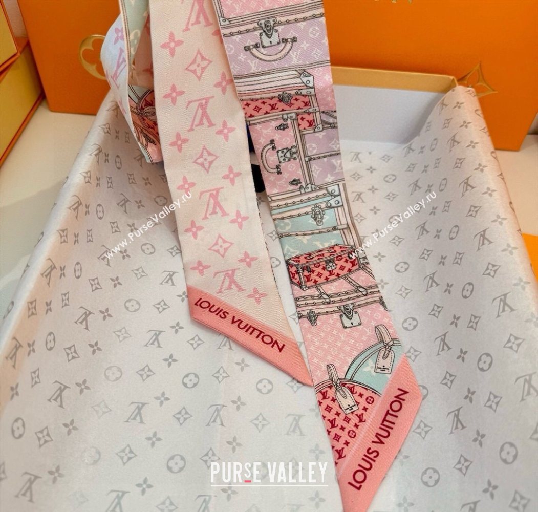 Louis Vuitton Lets Go BB Silk Bandeau Scarf 6x120cm Pink 2025 M76442 (SHI-250617062)