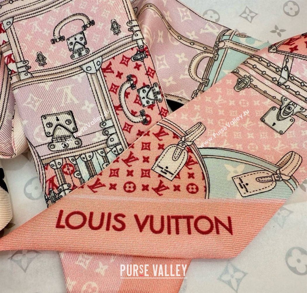 Louis Vuitton Lets Go BB Silk Bandeau Scarf 6x120cm Pink 2025 M76442 (SHI-250617062)