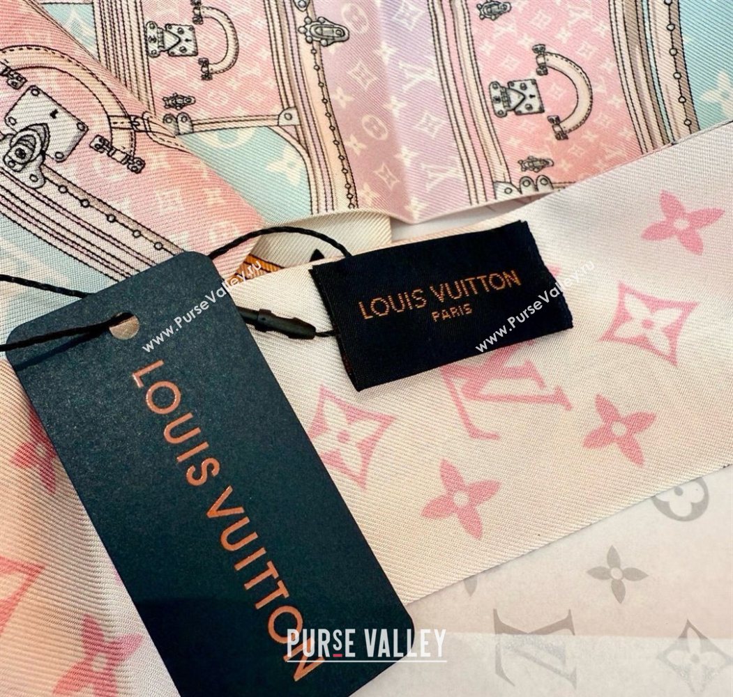 Louis Vuitton Lets Go BB Silk Bandeau Scarf 6x120cm Pink 2025 M76442 (SHI-250617062)