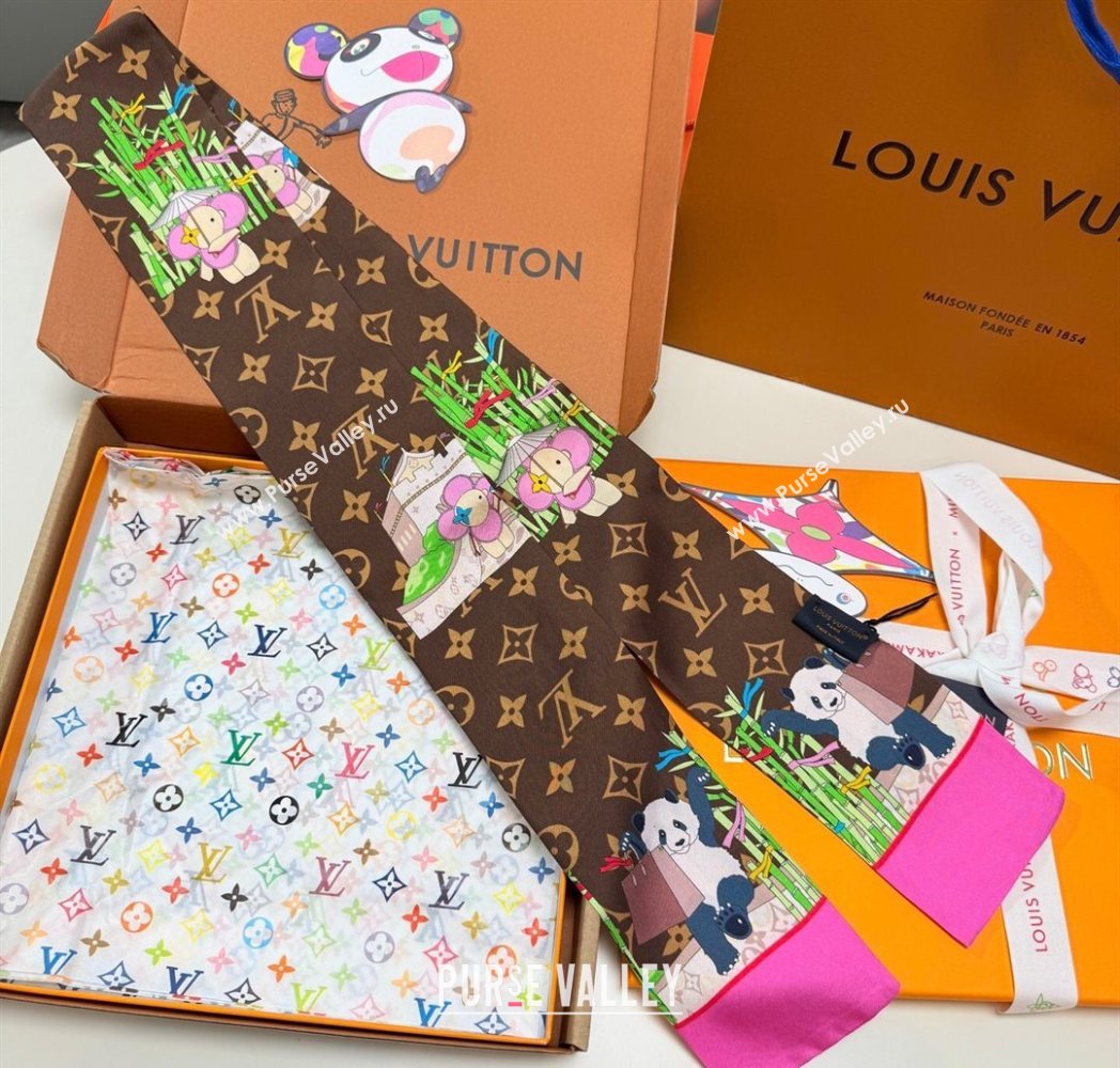 Louis Vuitton Vivienne Silk Bandeau Scarf 8x120cm 1 2025 M00492 (XMN-250617055)