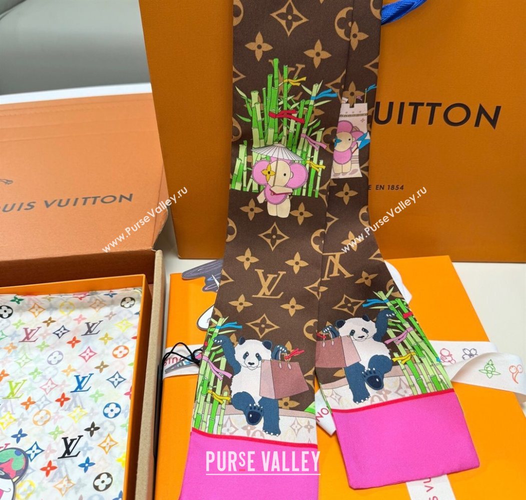 Louis Vuitton Vivienne Silk Bandeau Scarf 8x120cm 1 2025 M00492 (XMN-250617055)