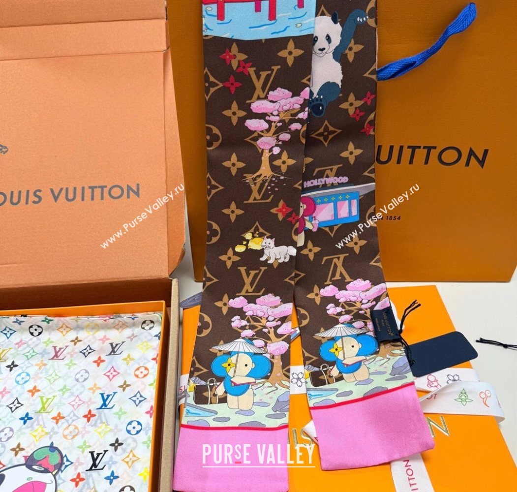 Louis Vuitton Vivienne Silk Bandeau Scarf 8x120cm 2 2025 M00492 (XMN-250617056)