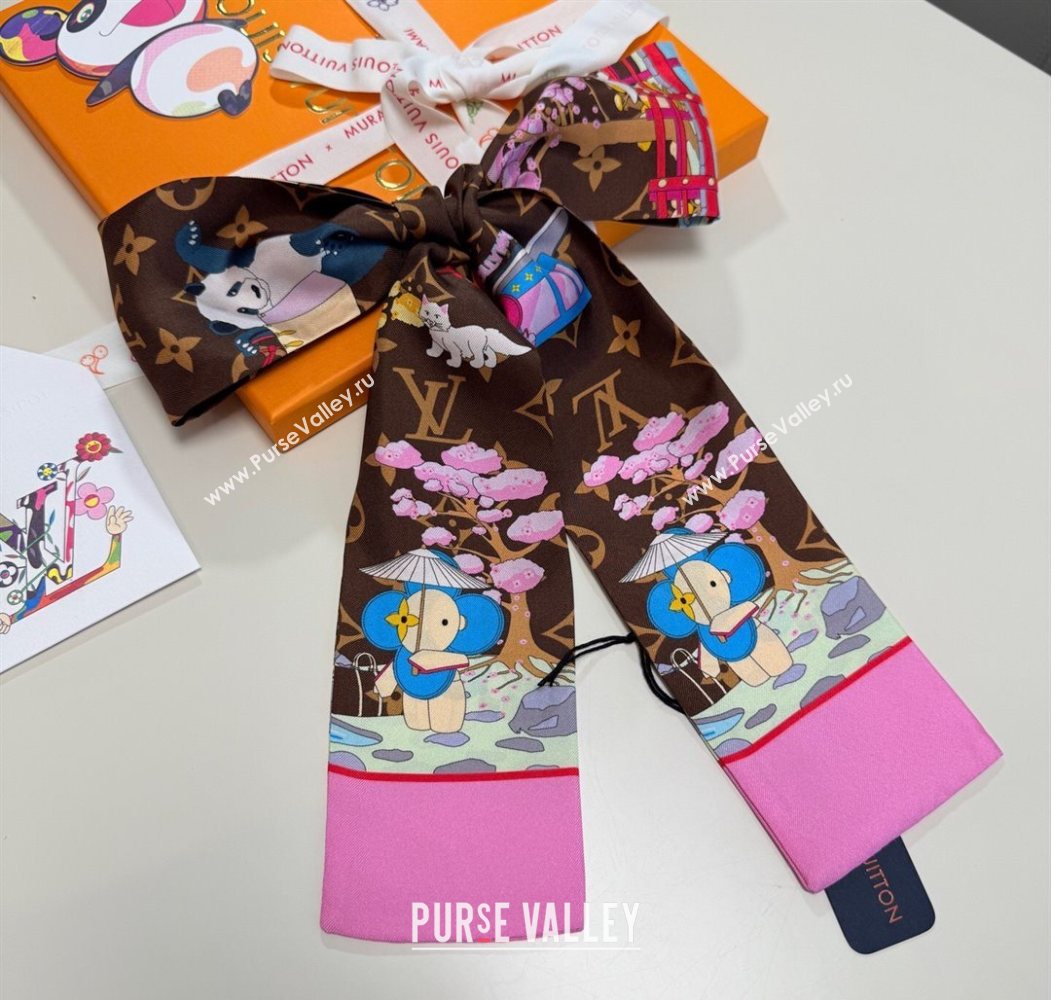 Louis Vuitton Vivienne Silk Bandeau Scarf 8x120cm 2 2025 M00492 (XMN-250617056)