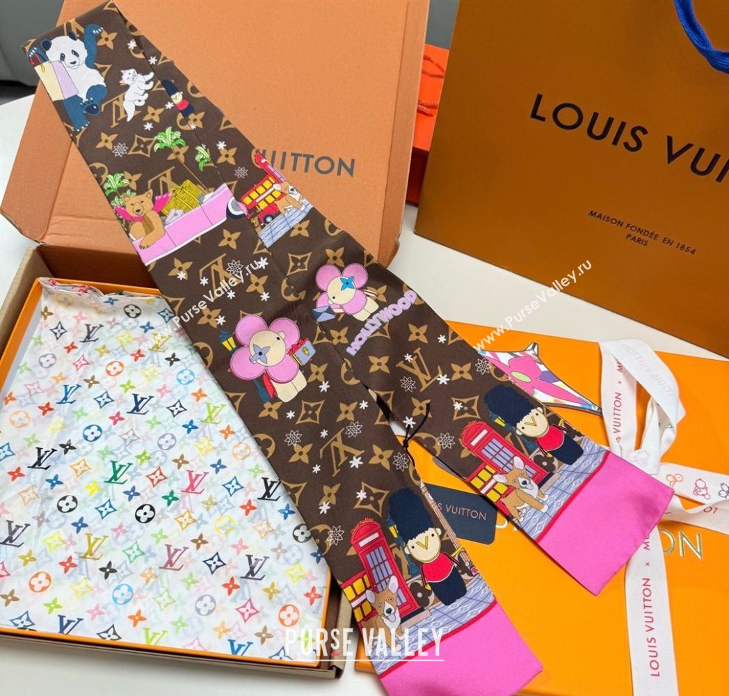 Louis Vuitton Vivienne Silk Bandeau Scarf 8x120cm 4 2025 M00492 (XMN-250617058)