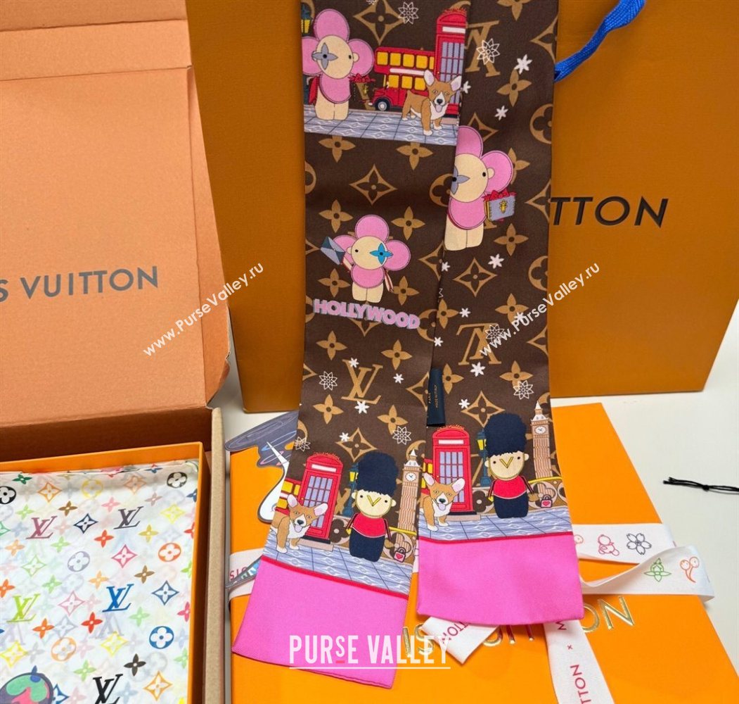 Louis Vuitton Vivienne Silk Bandeau Scarf 8x120cm 4 2025 M00492 (XMN-250617058)