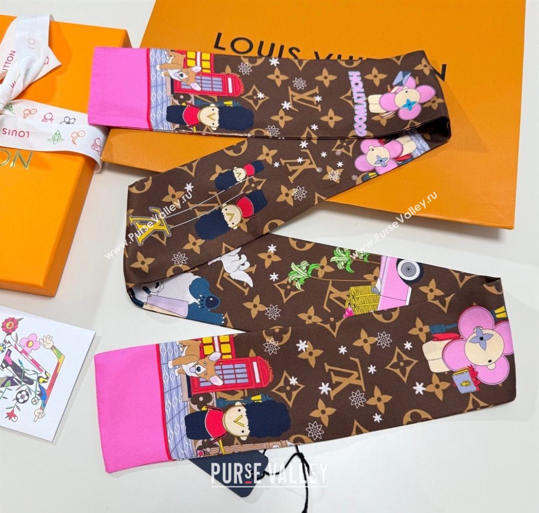 Louis Vuitton Vivienne Silk Bandeau Scarf 8x120cm 4 2025 M00492 (XMN-250617058)