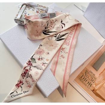 Dior Mitzah Millefiori Silk Bandeau Scarf Pink 2025 0724 (XMN-250724035)