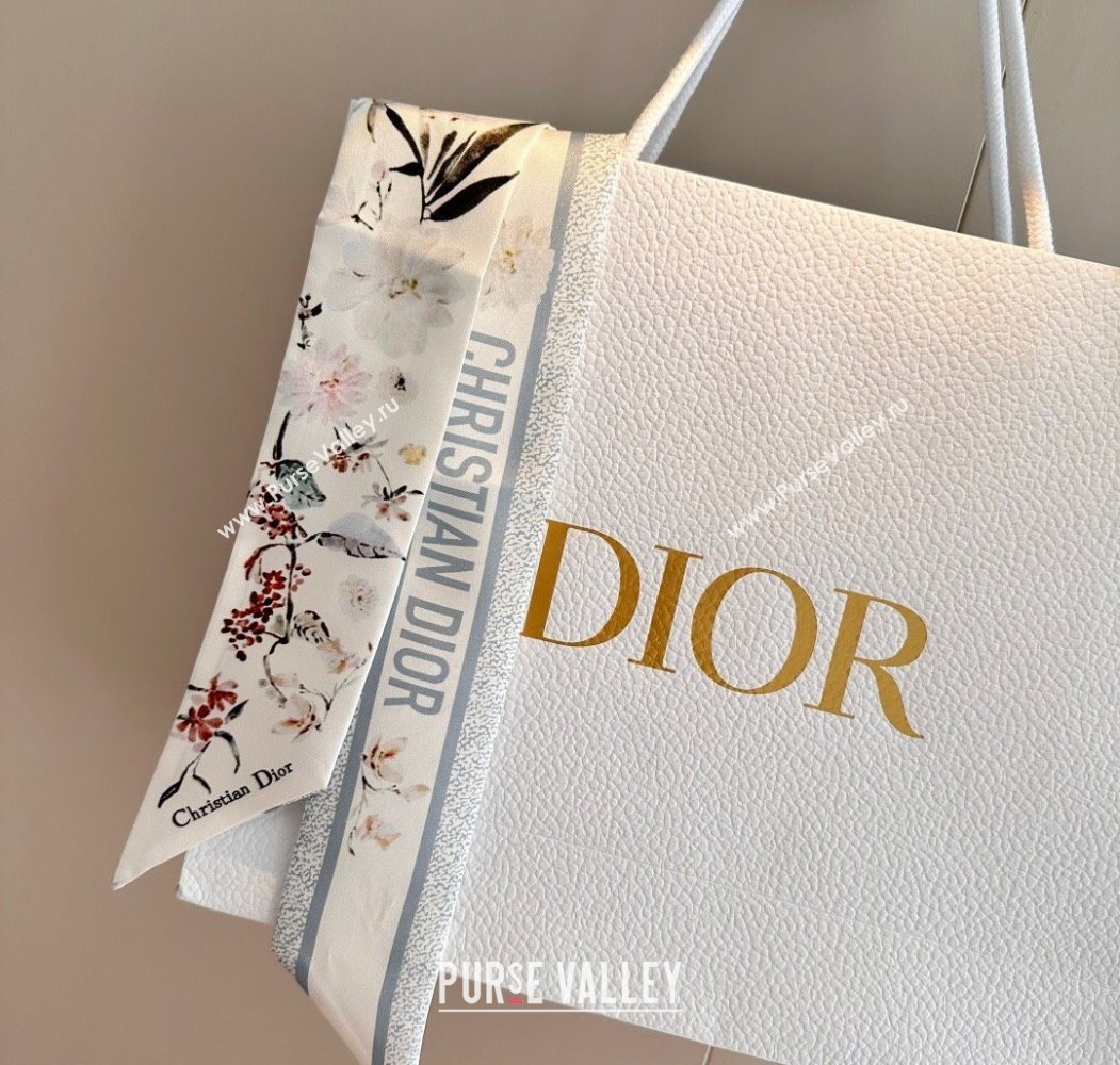 Dior Mitzah Millefiori Silk Bandeau Scarf Grey 2025 0724 (XMN-250724036)