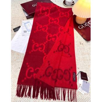 Gucci Cashmere Long Scarf 45x200cm Red 2025 GG091007 (XMN-250910018)