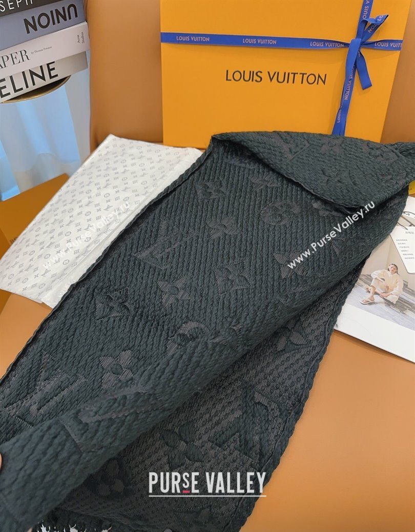 Louis Vuitton Cashmere Wool Long Scarf 31x175cm Black 2025 LV091009 (XMN-250910021)