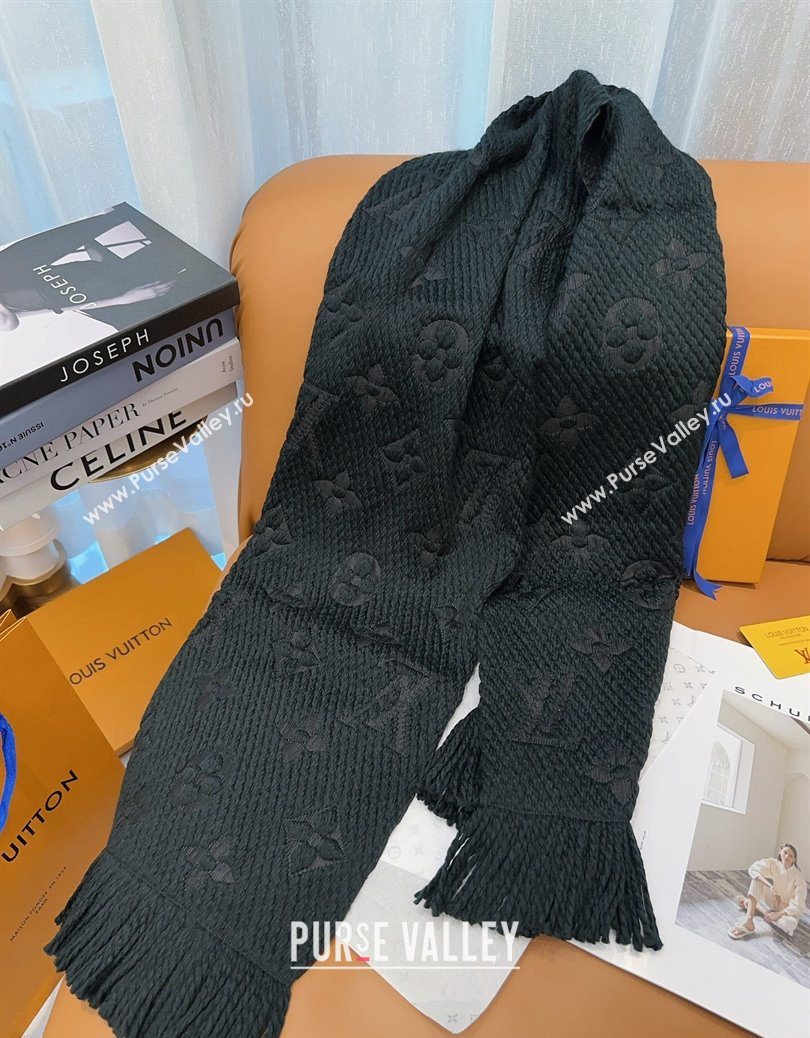 Louis Vuitton Cashmere Wool Long Scarf 31x175cm Black 2025 LV091009 (XMN-250910021)