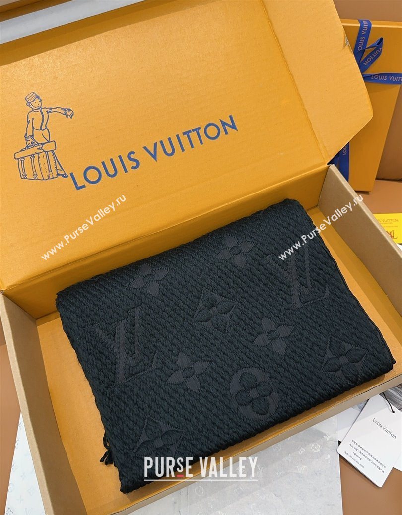 Louis Vuitton Cashmere Wool Long Scarf 31x175cm Black 2025 LV091009 (XMN-250910021)